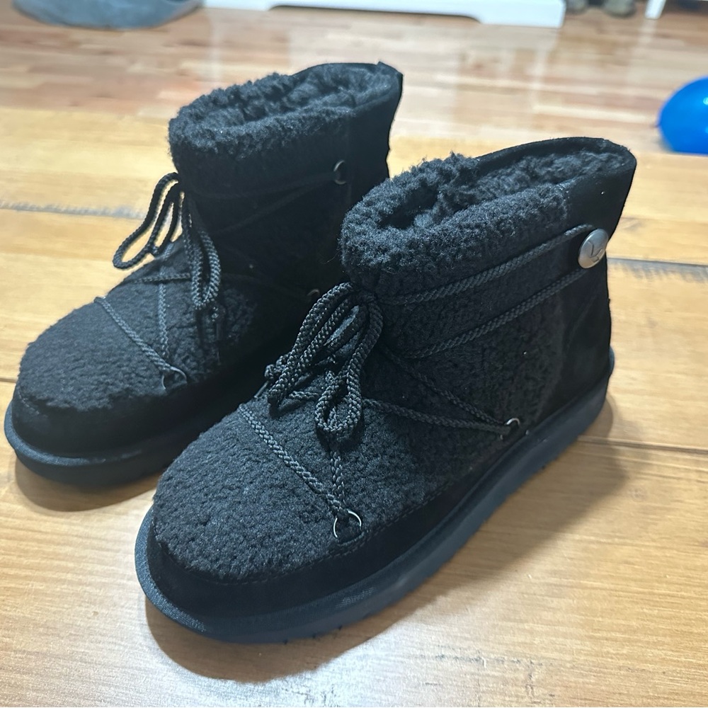 Koolaburra by UGG Michon Mini Boots Winter Faux Fur 1121502 Womens Size 10 Black